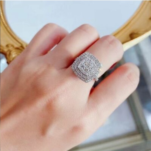 NWT 925 STERLING SILVER DIAMOND RING - Picture 5 of 7